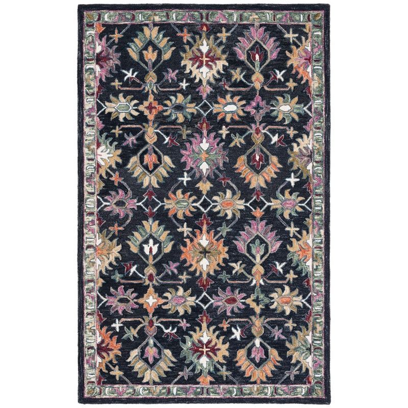 Aspen Black and Pink Handmade Wool Tufted Rug