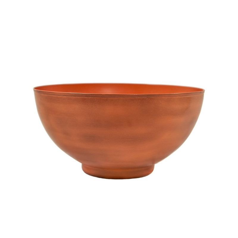 Burnt Sienna Galvanized Steel 12" Bowl Planter