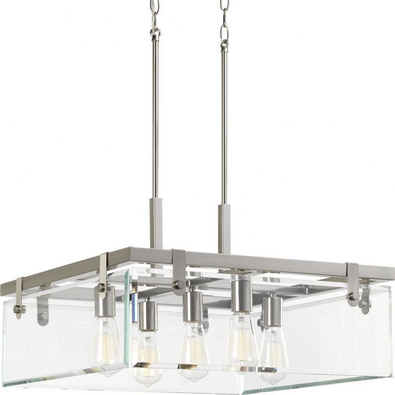 Glayse Brushed Nickel 5-Light Pendant with Beveled Glass Shade