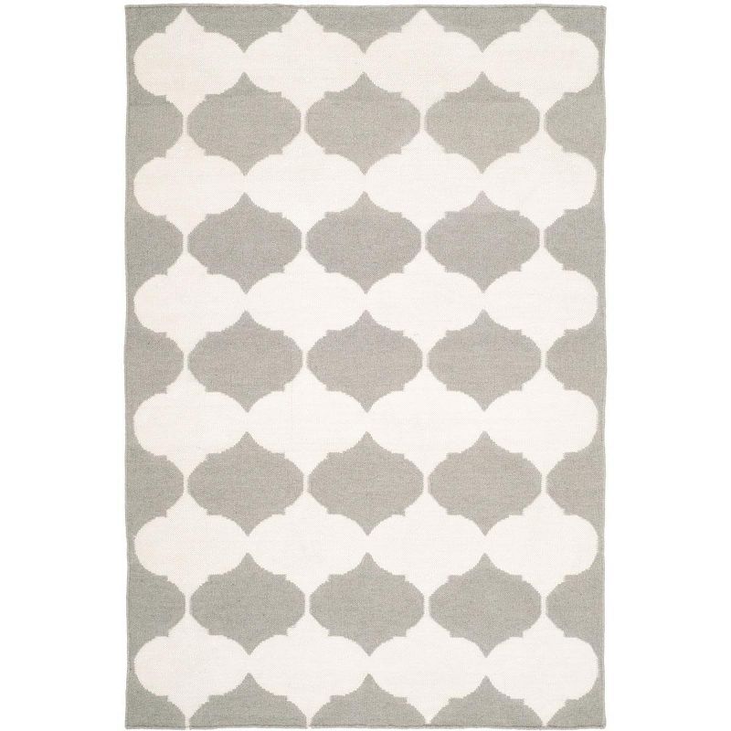 Handmade Gray Geometric Wool Area Rug 3' x 5'