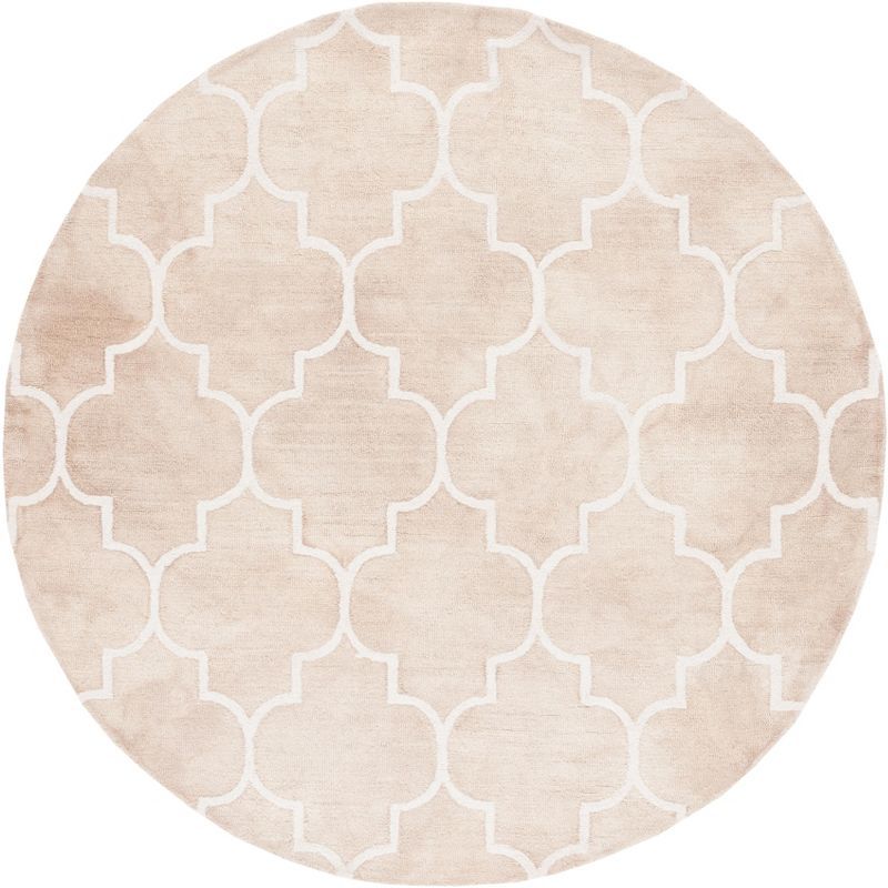 Ivory Elegance 7' Round Hand-tufted Wool Area Rug