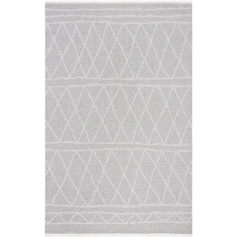 Gray 8' x 10' Flat Woven Synthetic Rectangular Rug