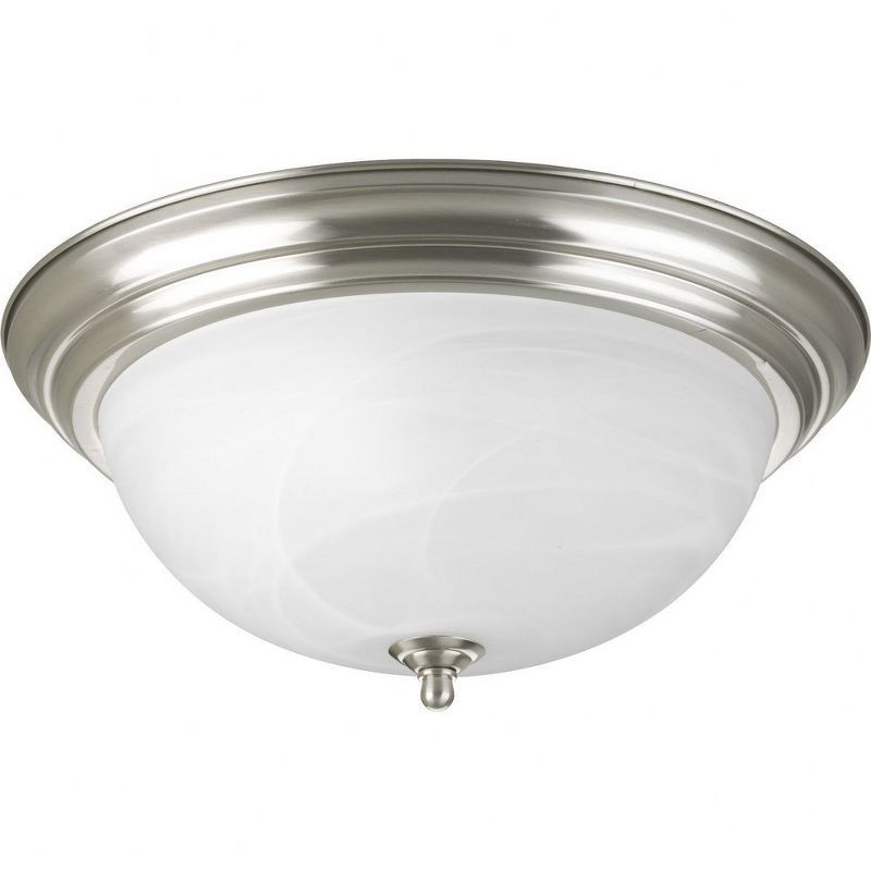 Brushed Nickel Dome Glass 3-Light Flush Mount