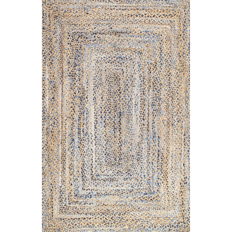 nuLOOM Eliz Braided Denim and Jute Area Rug