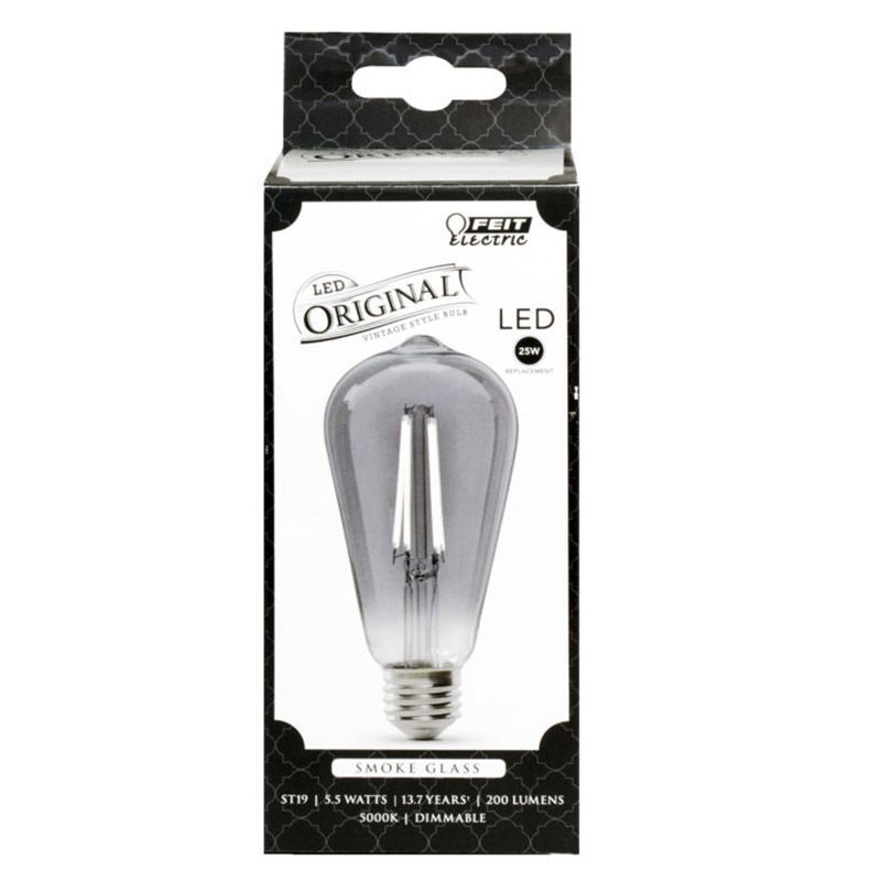 Feit Electric Smoke Glass Vintage LED ST19 Bulb 25W Equivalent