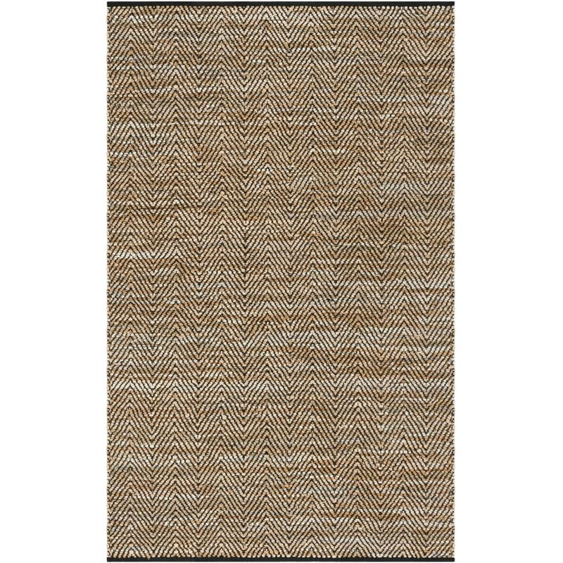 Black and Beige Flat Woven Cowhide Area Rug 8' x 10'