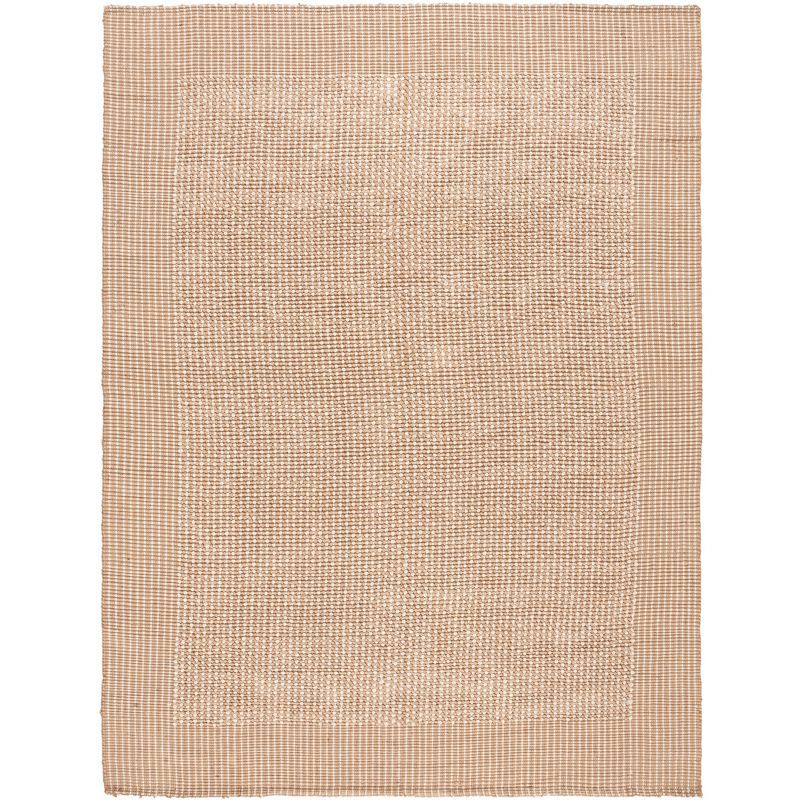 Ivory and Beige Handwoven Jute Area Rug, 8' x 10'