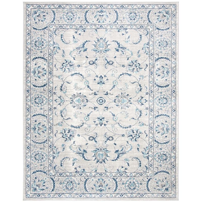 Brentwood Blue and Light Grey Synthetic Area Rug