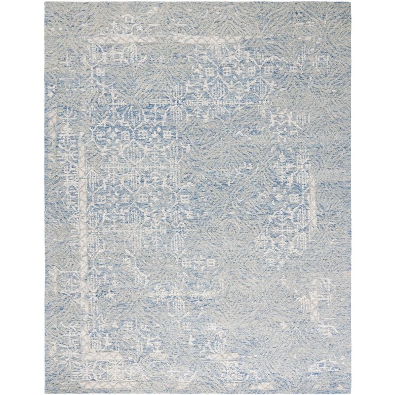 Blue 8' x 10' Hand-Tufted Wool Rectangular Area Rug