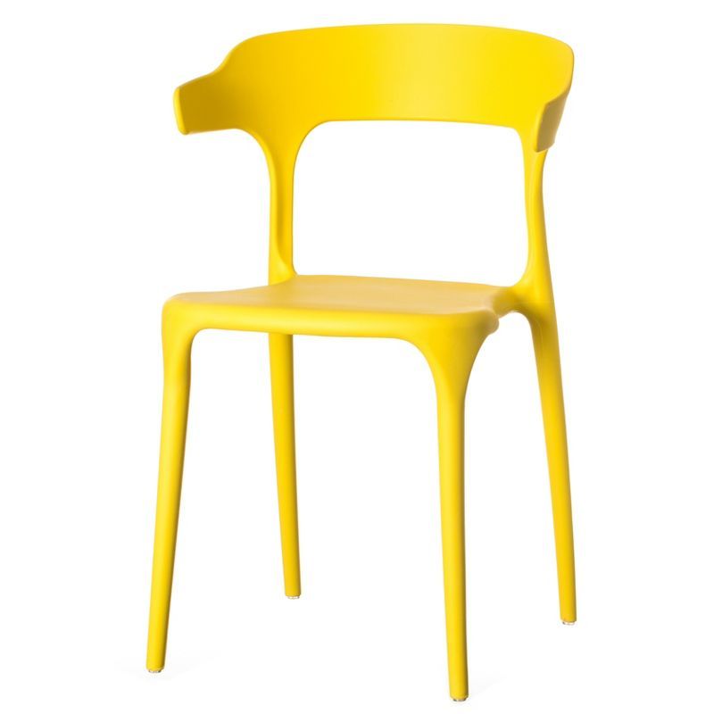 Mid-Century Modern Yellow Polypropylene Outdoor Dining Chair