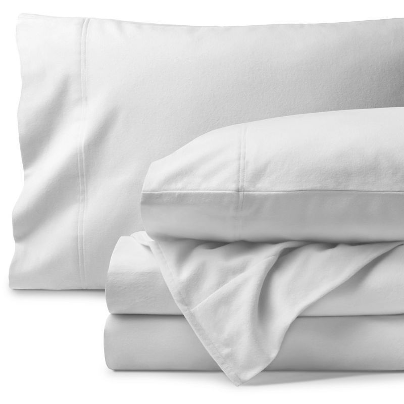 King White Organic Cotton Flannel Sheet Set