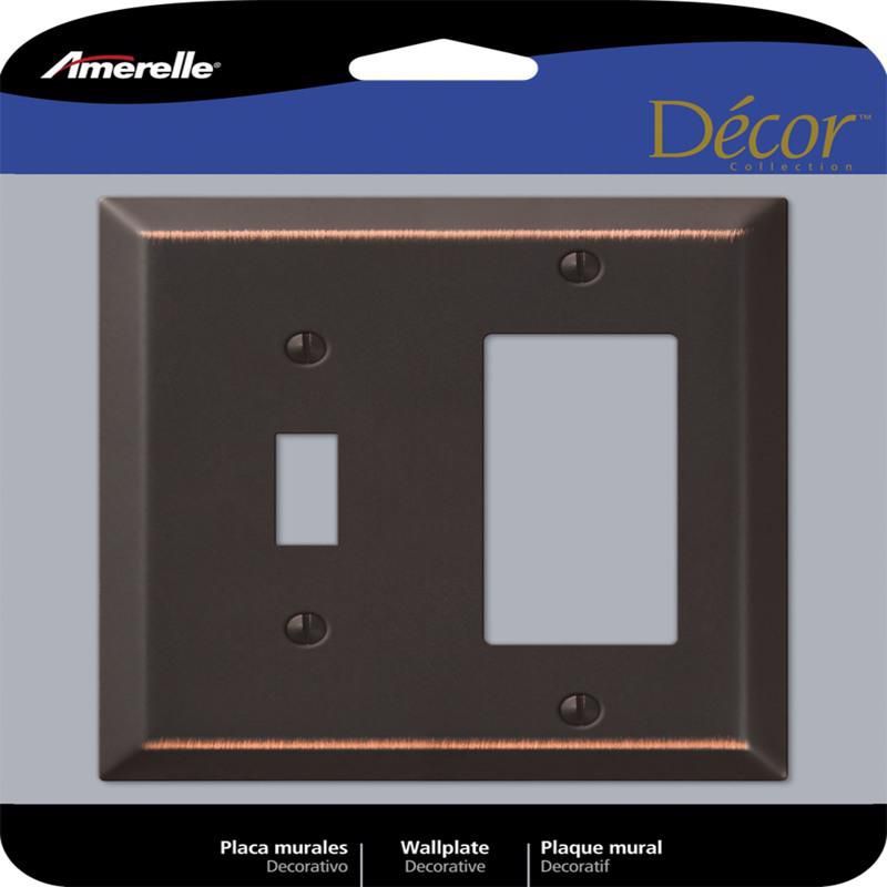 Aged Bronze 2 Gang Steel Rocker/Toggle Wall Plate