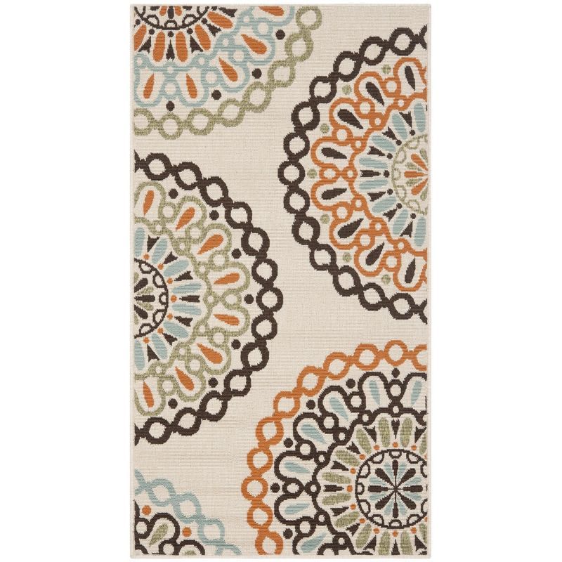 Multicolor Floral Synthetic Easy Care Rectangular Rug