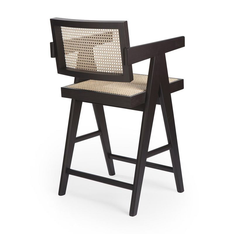 Black Beech and Viennese Cane Chandigarh Counter Stool