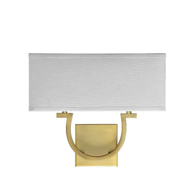 Rhodes Warm Brass and Bronze 2-Light Wall Sconce