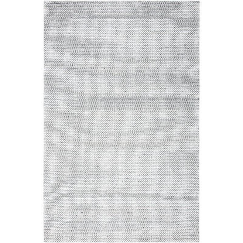 Light Grey and Ivory Flat Woven Wool Area Rug 4' x 6'