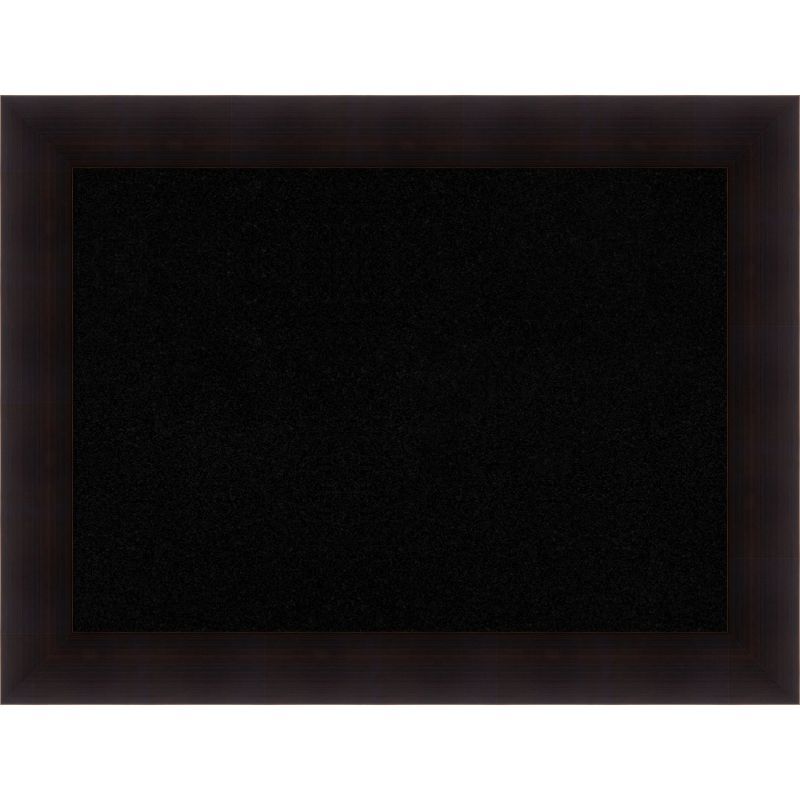 Espresso Brown Wood Framed Black Cork Bulletin Board 34 x 26