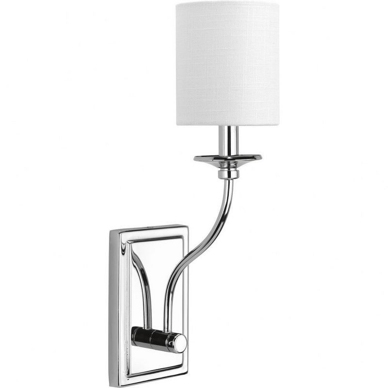 Elegant Bonita Polished Chrome Wall Sconce with Summer Linen Shade