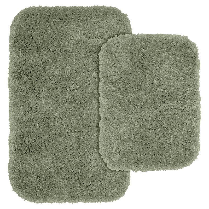 Deep Fern Shaggy Washable Nylon Bath Rug Set