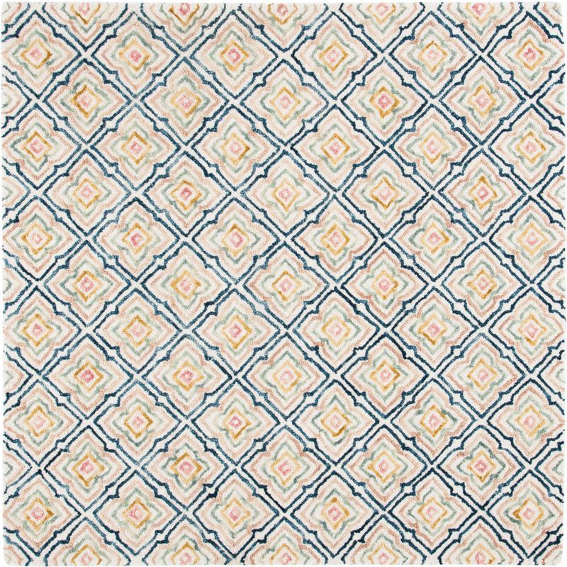 Hand-Tufted Ivory Wool 6' Square Area Rug