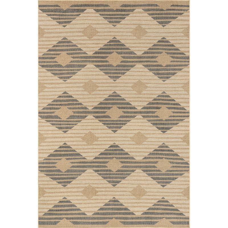 23"x17" Coastal Stripe Easy-Care Synthetic Area Rug