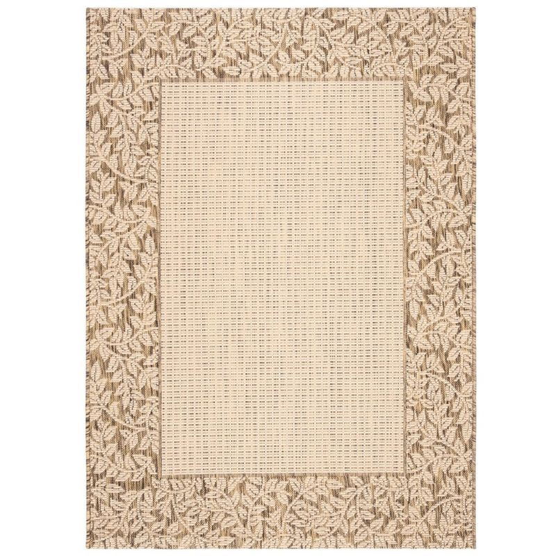 Natural and Brown Rectangular Synthetic Indoor/Outdoor Area Rug