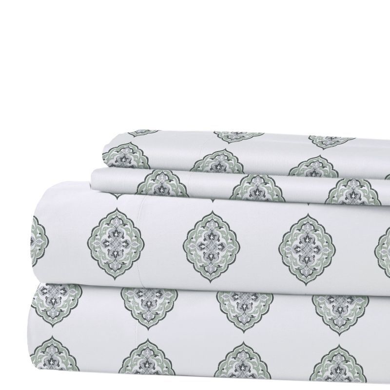 Claire Geometric Print California King Microfiber Sheet Set