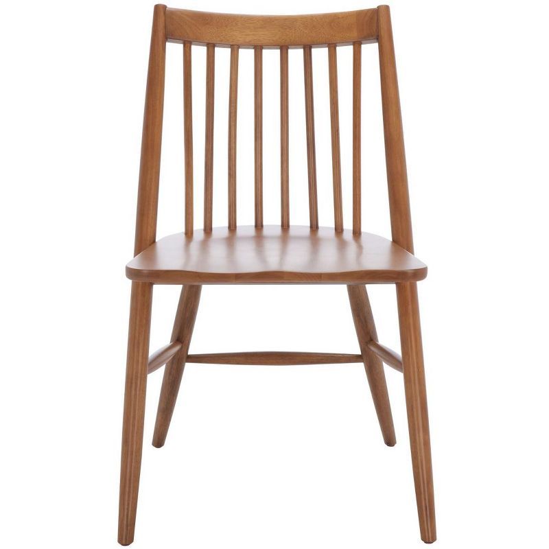 Walnut Upholstered Slat Back Side Chair, 21" Width