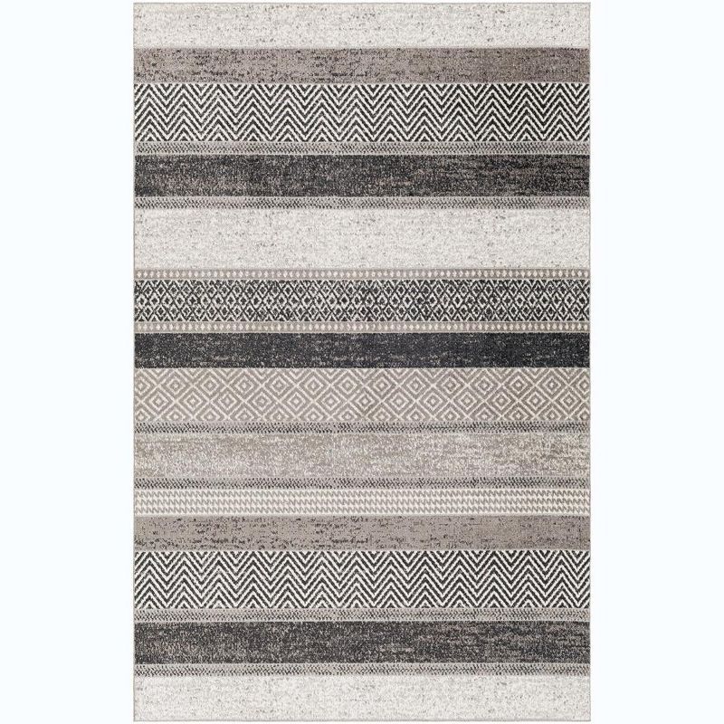 Sandborn 5'3" x 7' Medium Gray Washable Synthetic Fur Area Rug