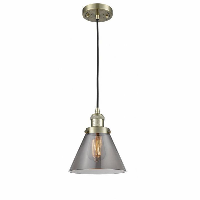 Antique Brass and Glass Mini Pendant Light