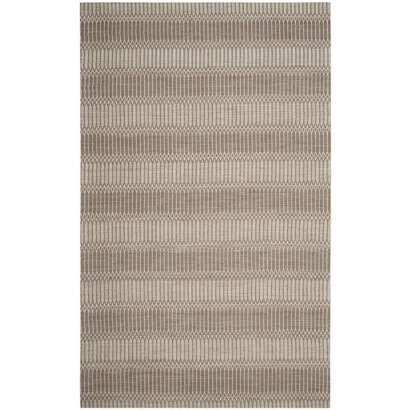 Marbella Brown Stripe 6' x 9' Handmade Viscose Area Rug