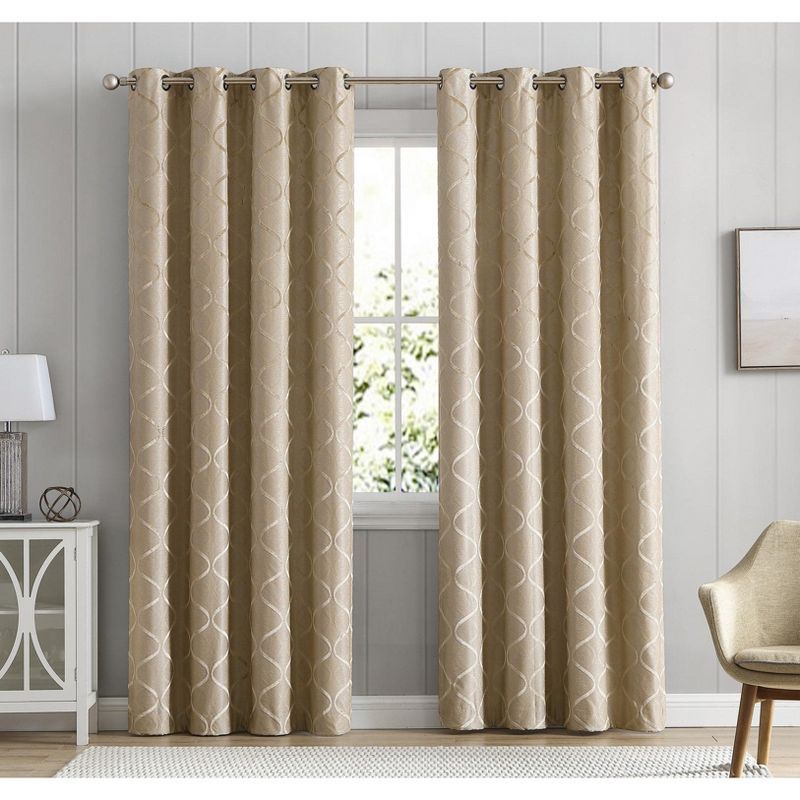 Taupe Velvet Blackout Grommet Window Curtain Panels, 50 x 63 inches