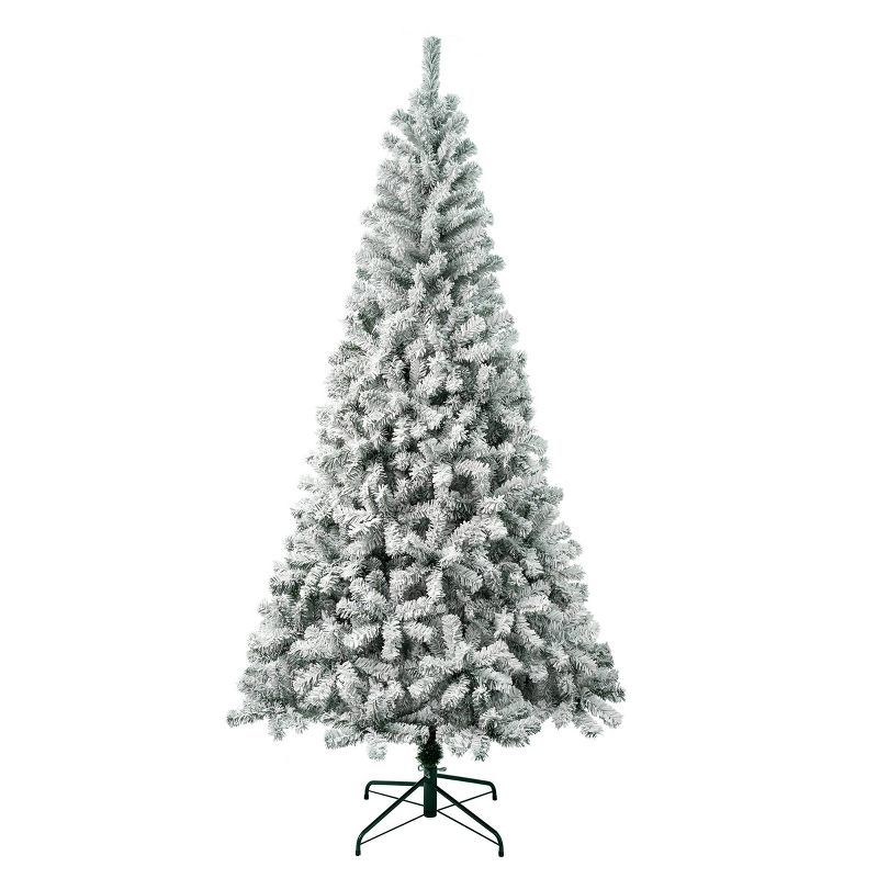 Frosty Acacia Slim Outdoor Flocked Christmas Tree, 7.5 ft