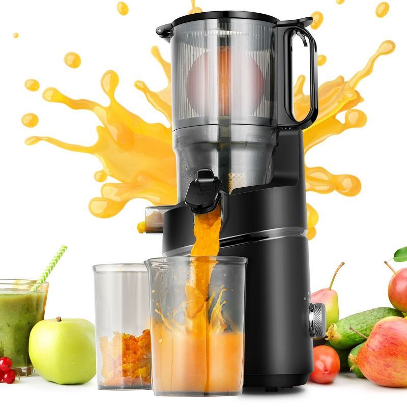 5.3 Inch Black Cold Press Masticating Juicer with High Juice Yield