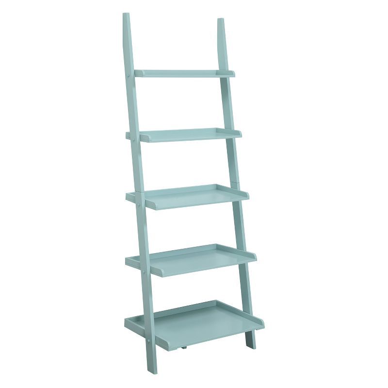 Sea Foam 72" Ladder Bookshelf with 5 Shelves