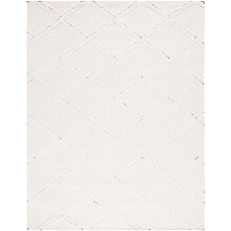 Ivory Hand-Tufted Wool Shag Area Rug 8' x 10'