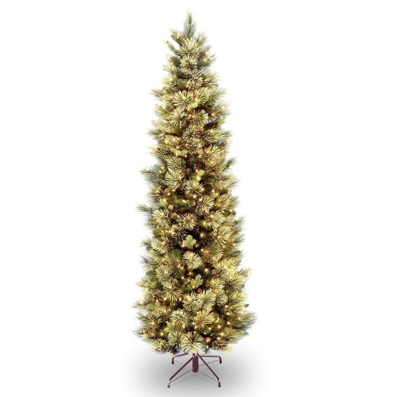 Slim Carolina Pine 6.5' Green Artificial Christmas Tree with Clear Lights