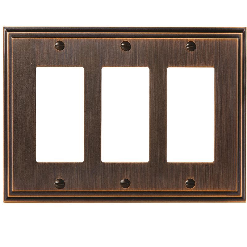 Oil Rubbed Bronze Triple Rocker Switch Wall Plate