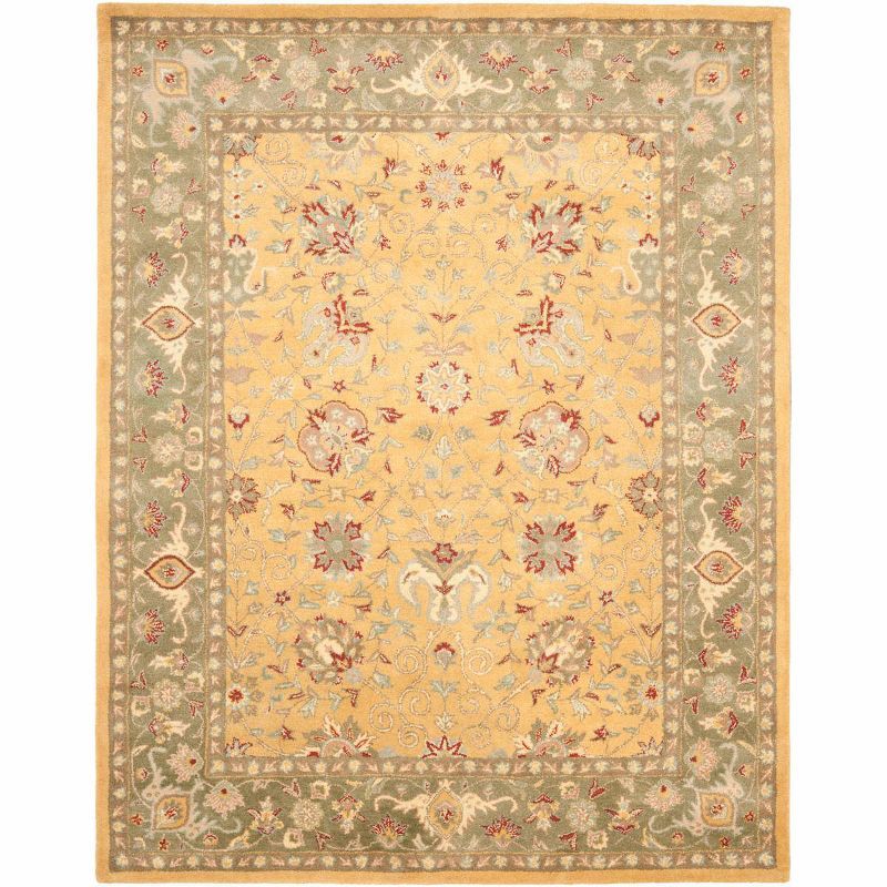 Elegant Gold Hand-Tufted Wool Area Rug - 8'3" x 11'