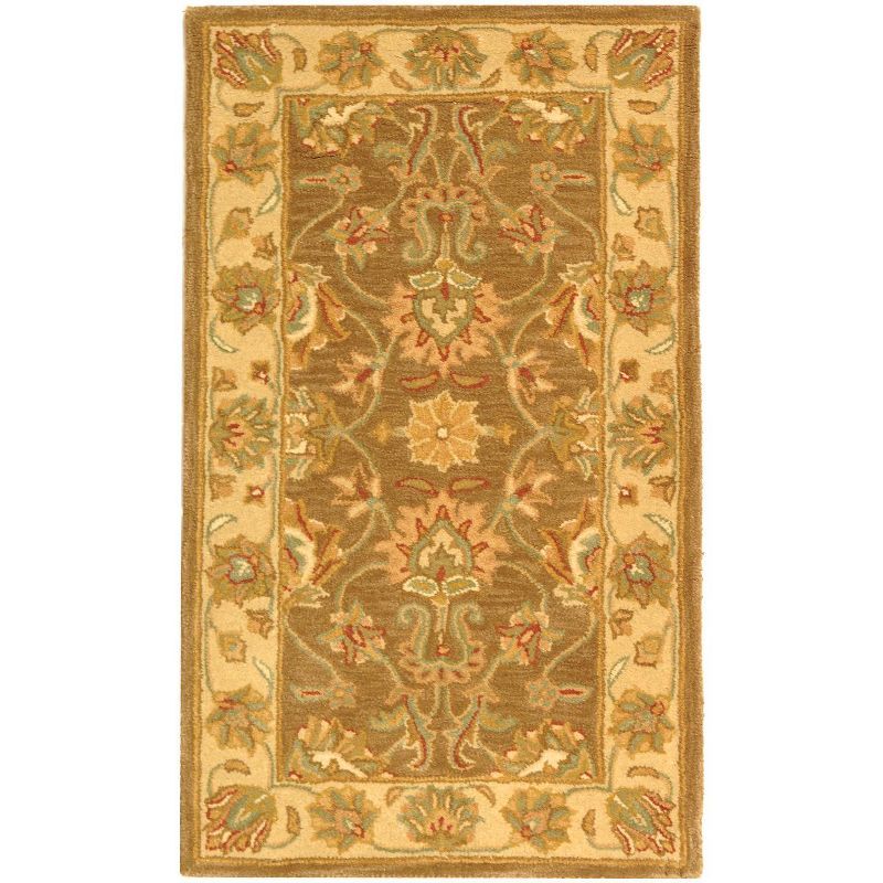 Heritage Brown and Ivory Hand-Tufted Wool Area Rug 2'3" x 4'