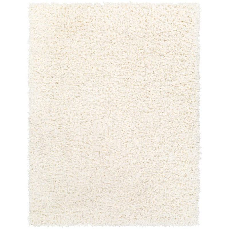 Abraham Cream Shag 5' x 7' Polyester Area Rug