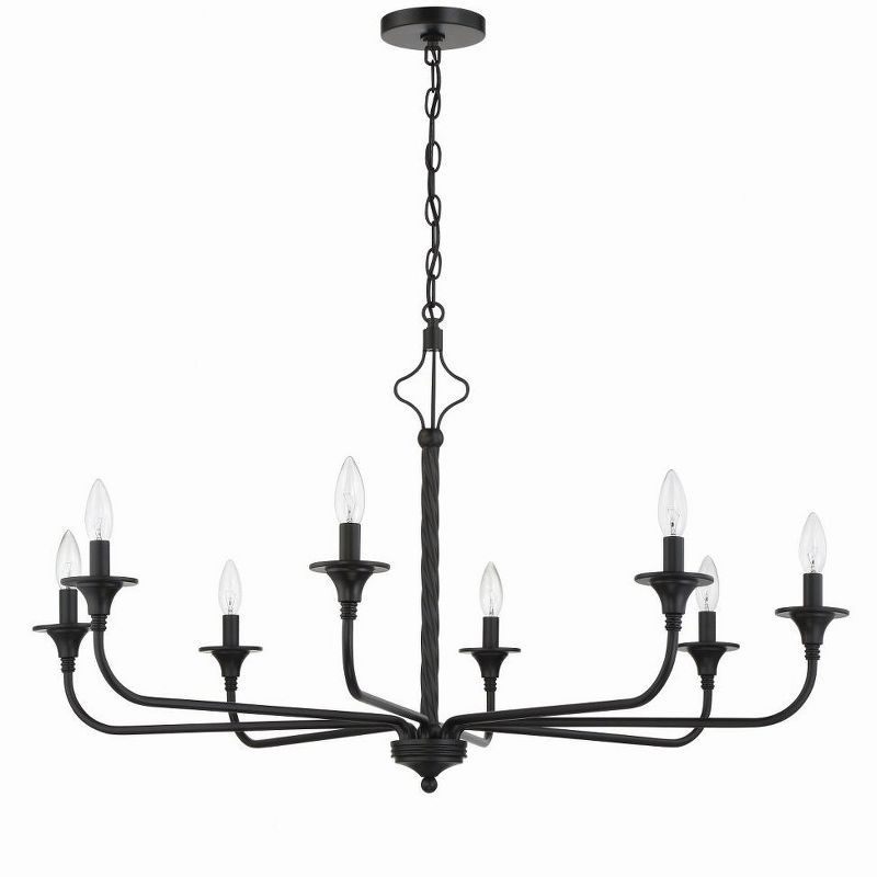 Flat Black 8-Light Candle Style Chandelier