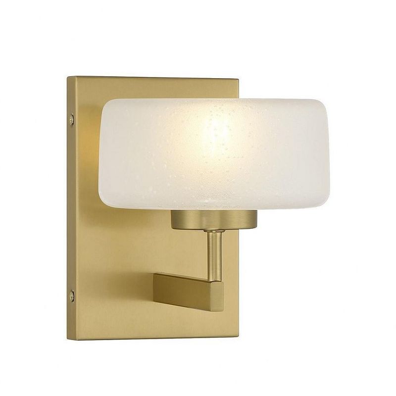 Warm Brass Frosted Glass Dimmable Wall Sconce