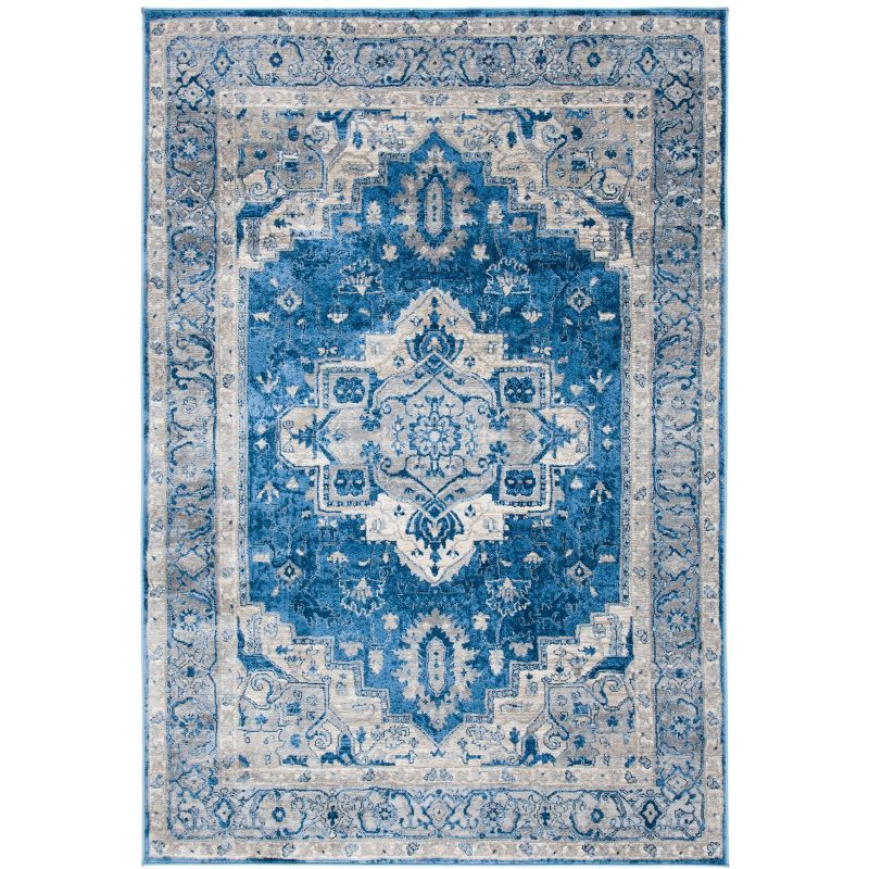 Brentwood Blue and Grey Hand-Knotted Reversible Area Rug