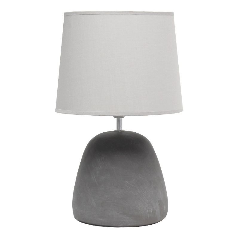 Gray Concrete Table Lamp with Fabric Shade