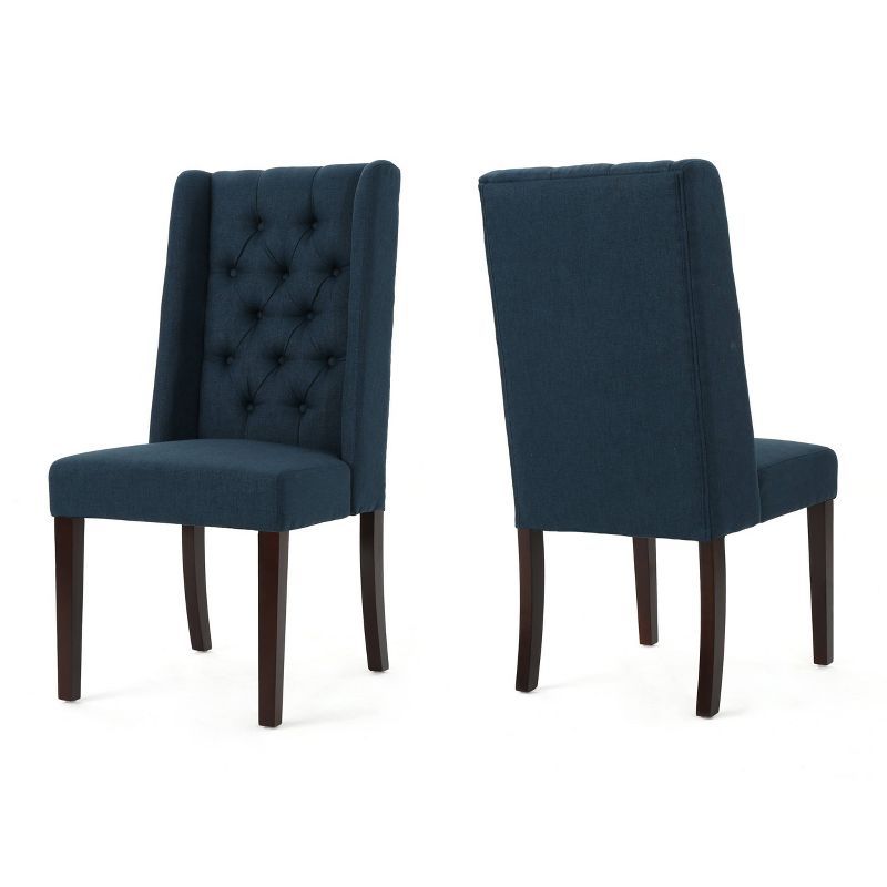 Billings High Back Navy Blue Upholstered Dining Chairs