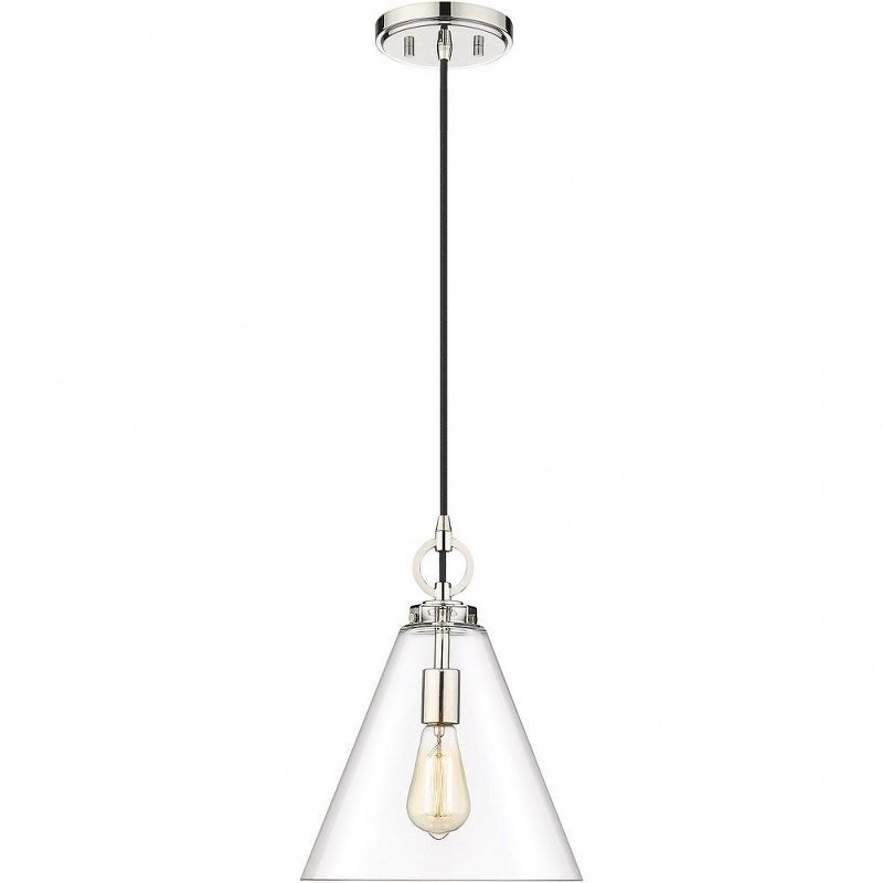 Harper Transitional Polished Nickel Glass Pendant Light