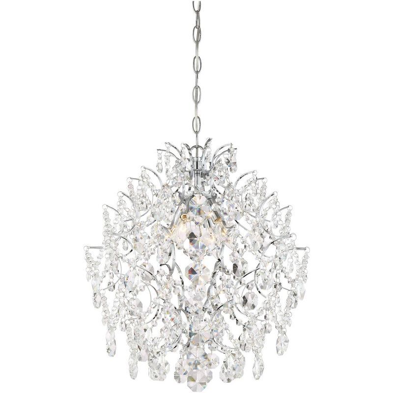 Isabella's Crown Chrome Finish 4-Light Crystal Chandelier