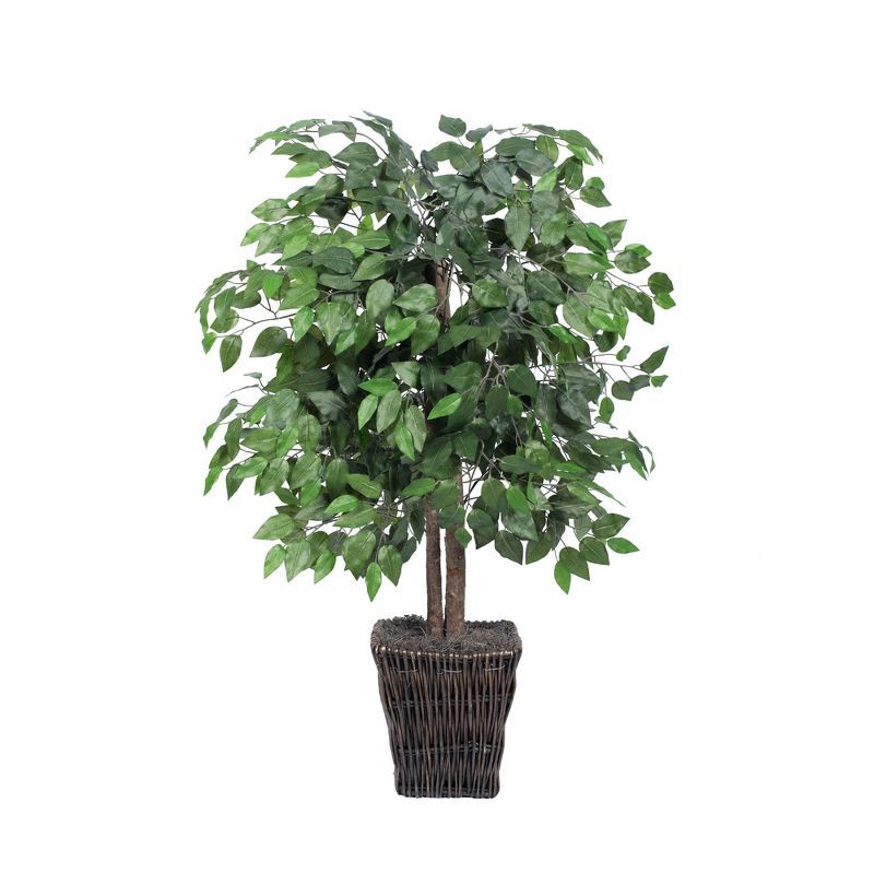 47'' Green Silk Ficus Tree in Willow Pot