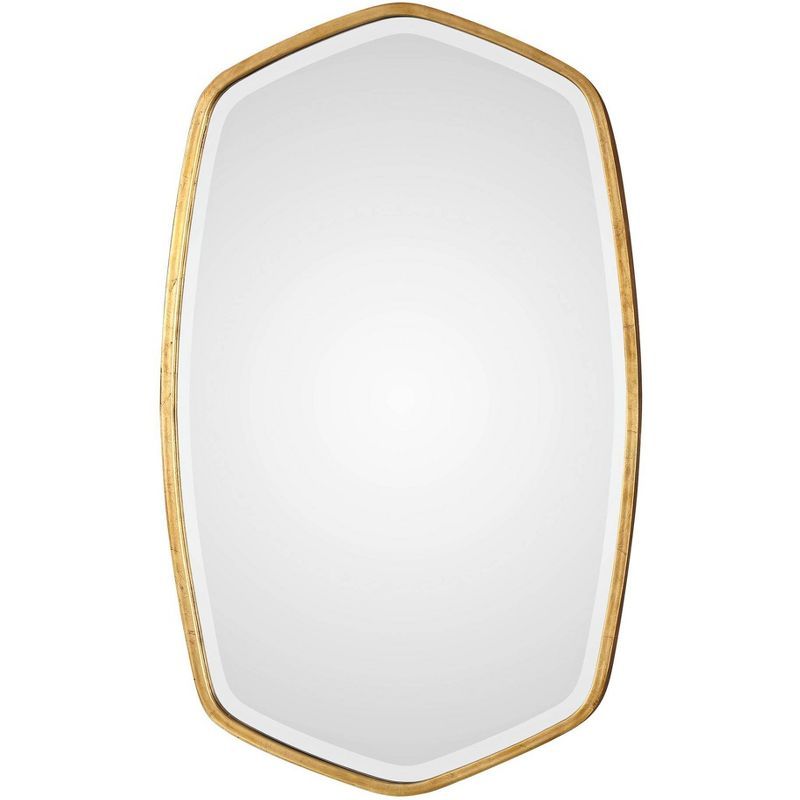 Eleganza Antique Gold Leaf Oval Wall Mirror 22" x 36"